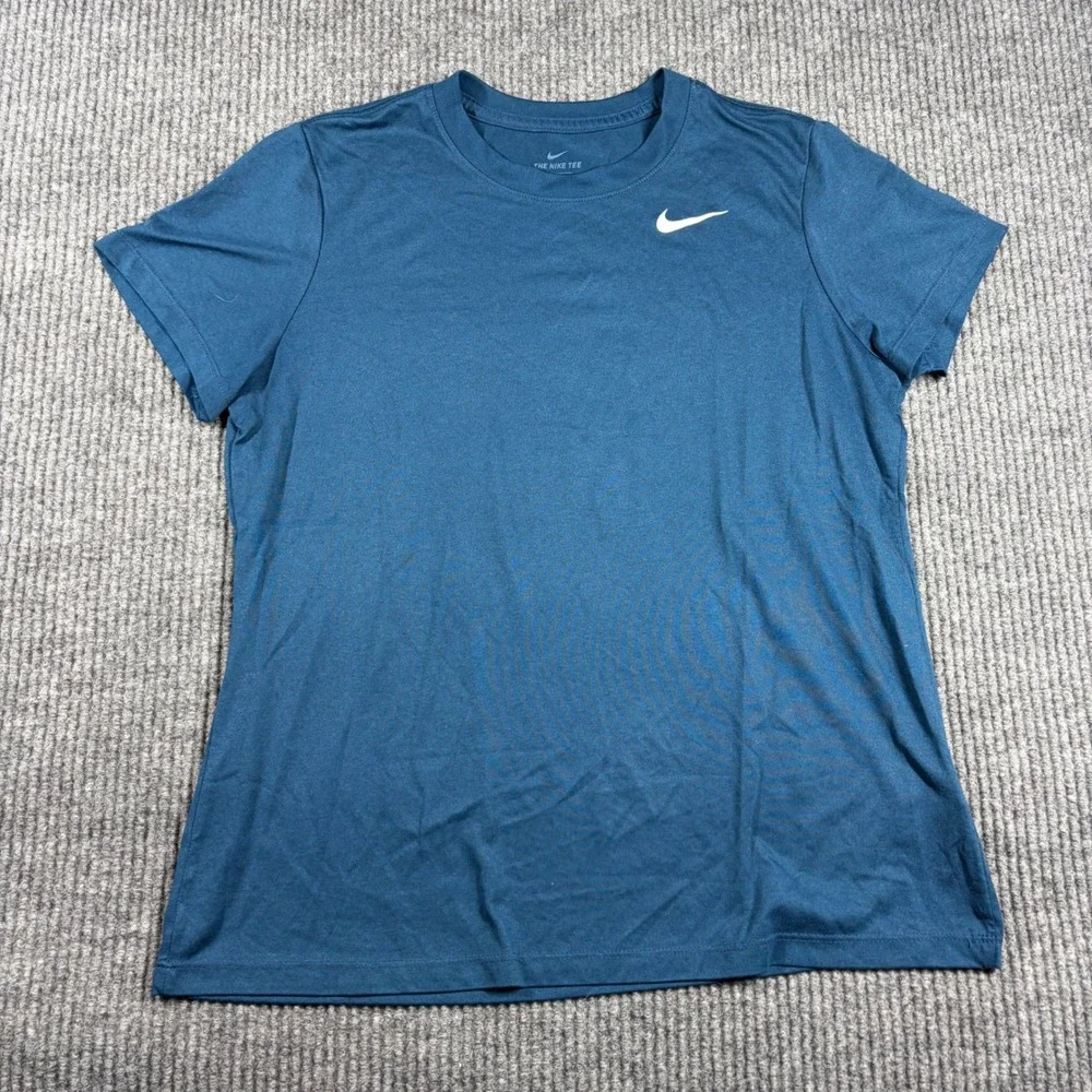 Nike‎ Shirt Womens L Dri-FIT Legend Training  Blue AQ3210-432 Short Sleeve